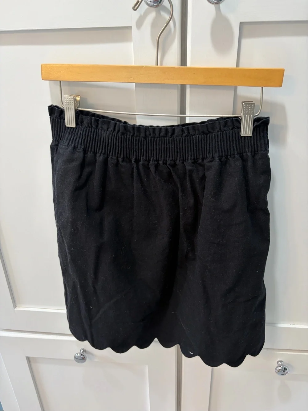 J. Crew Black Scalloped Hem Skirt - lined
